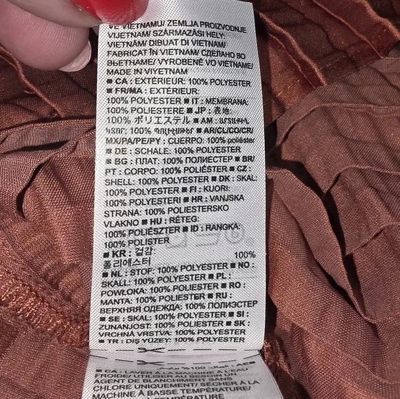 Banana Republic Tall XL Rust Pleated Long Sleeve Work Blouse Flowy‎ Business - Picture 6 of 10